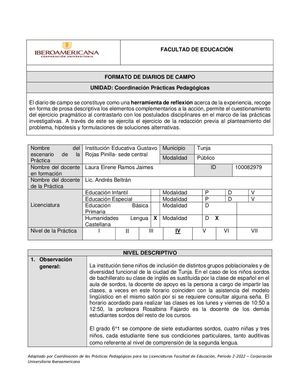 Formato Diario Campo 15 18 Y 22 Sept