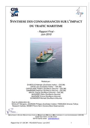 Synthèse des connaissances sur l'impact du trafic maritime