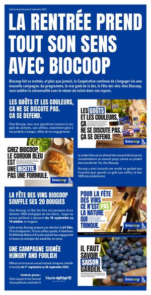 La rentrée prend tout son sens avec Biocoop - CP Septembre 2023
