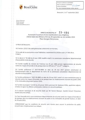 Fichier Parution Des Arrêtés 23 466 à 23 471 Du 22 09 2023