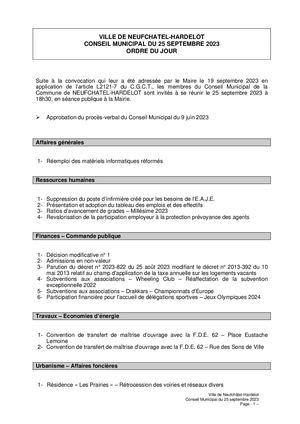 Ordre Du Jour Cm 250923