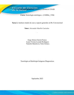 Tarea 2 Analizar Estudio De Caso Y Aspecto Generales En Rx Convencional
