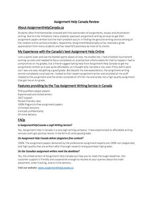 Assignment Help Canada Review