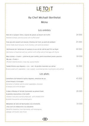 Menu Toit d'Abidjan