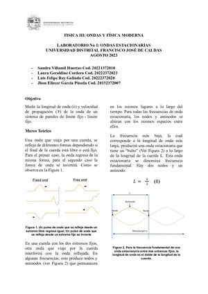 Laboratorio 1 Fisica Iii Ondas Estacionarias