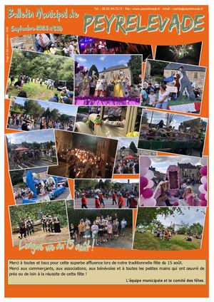 Bulletin Municipal Peyrelevade Septembre 2023 N°836