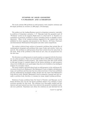 (V Prasolov,i Sharygin) Problemas De Geometría Plana En Inglés