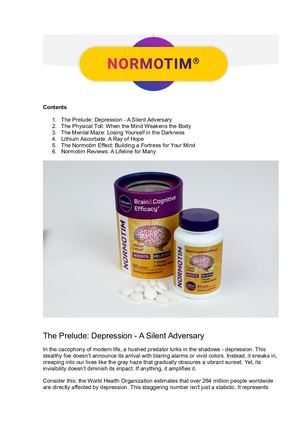 Normotin Sol Calaméo - Normotim - Promote Mood Stability & Balance with Normotim Effect