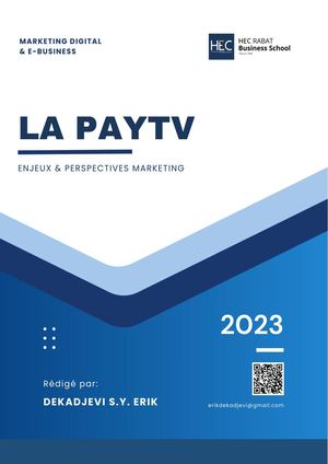LA PAY TV: ENJEUX ET PERSPECTIVES