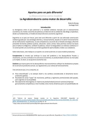 Agrobioindustria Como Motor de Desarrollo