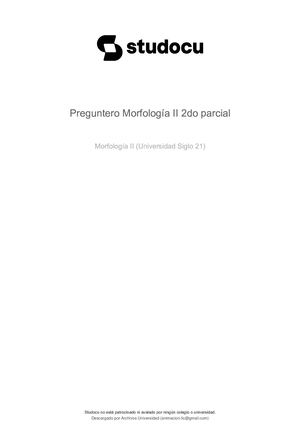 Preguntero Morfologia Ii 2do Parcial