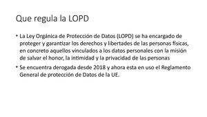 Que Regula La Lopd