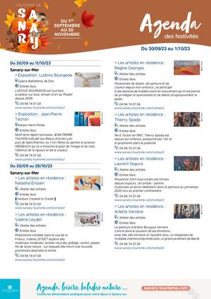 Agenda du week-end 30 septembre et 01 octobre 2023