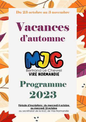 Plaquette Vacances Dd'automne 2023