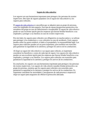 Seguro De Vida Colectivo