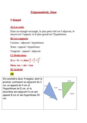 3ème Trigonométrie (1)