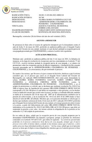 Gloria Paternina Auto Decision Segunda Instancia
