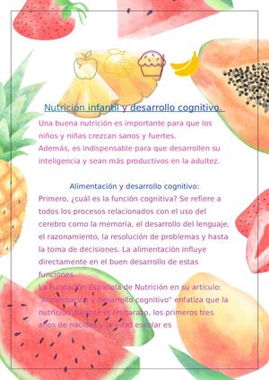 Nutricion y desarrollo cognitivo
