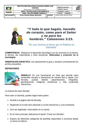 Formato 10 1 2 Grado Cuarto Periodo Genially