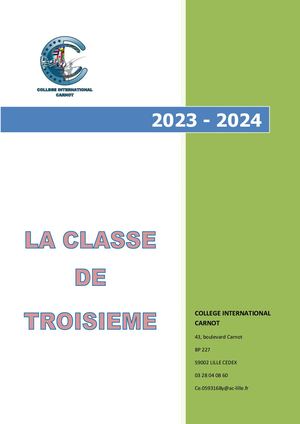 La Classe De Troisieme 2023 2024