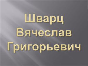 Шварц Вячеслав Григорьевич