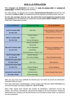 Planning Dératisation 2023