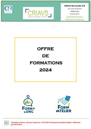 Offre de formation du CRIAVS Normandie 276 pour l'année 2024