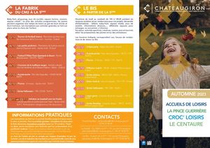 Programme jeunesse - Automne 2023