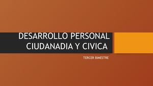Desarrollo Personal Ciudanadia Y Civica