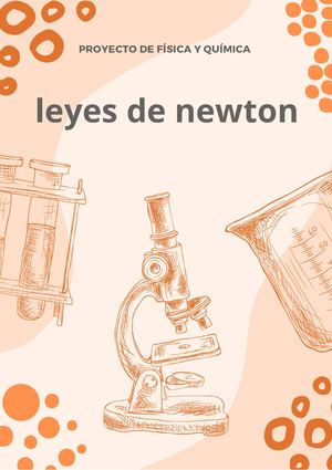 Documento A4 Portada Investigación Física Y Química Ilustrado Naranja
