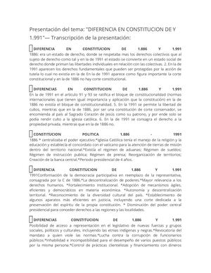 Diferencia Constitucion 86 Y 91