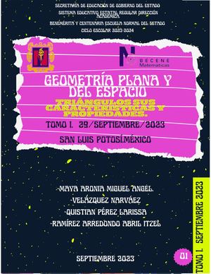 Revista Tomo I. Triángulos sus características y propiedades.