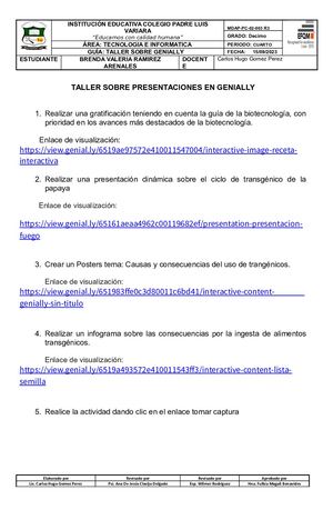 TALLER DE TECNOLOGIA GENIALLY