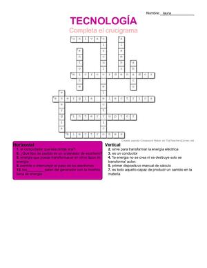 Crucigrama Resuelto