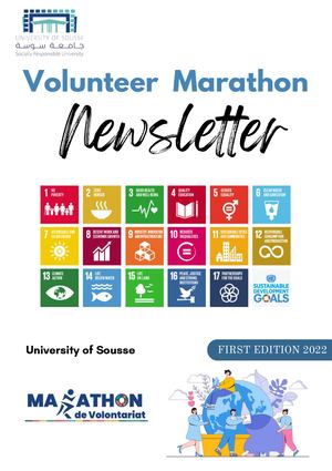 Newsletter Volunteer Marathon University Of Sousse