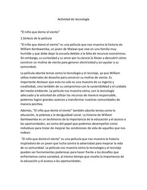 El niño que domo el Viento actividad