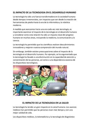 El Impacto De La Tecnologia En El Desarrollo Humano