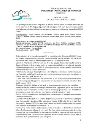 Pv De La Séance Du 04072023 Validé