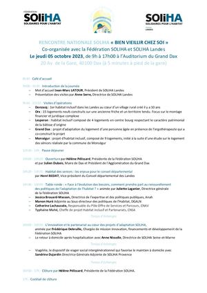 Programme Rencontre Soliha 2023 Bien Vieillir Chez Soi