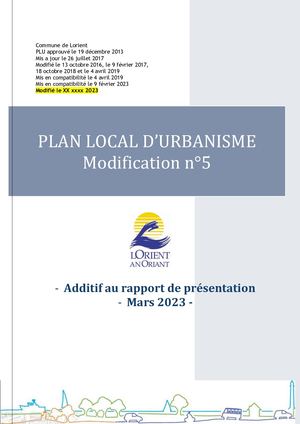 Plan local d'urbanisme - Modification 5