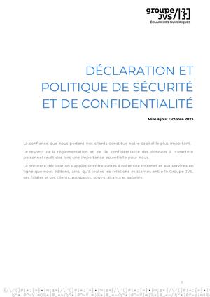 Politique de confidentialité Groupe JVS