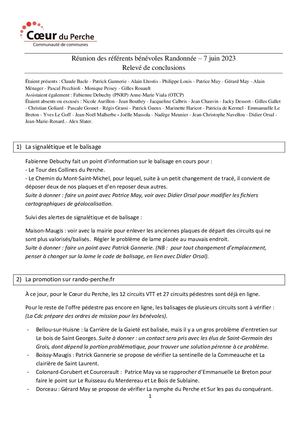 Relevé De Conclusions Randonnée 7juin2023