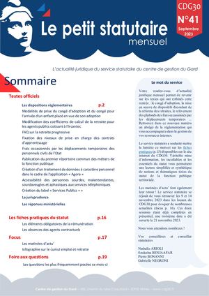 Le Petit Statutaire Septembre 2023