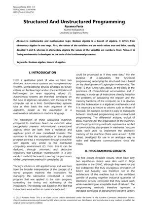 STRUCTURED AND UNSTRUCTURED PROGRAMMING