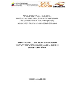 Informe N°1733 Pasantia Administrativa Trabajo De Grado 2022