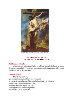 Misa Y Oficio Litúrgico De San Francisco De Asís