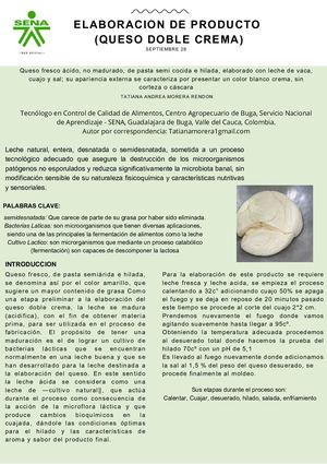 Elaboracion De Producto (Queso Doble Crema)