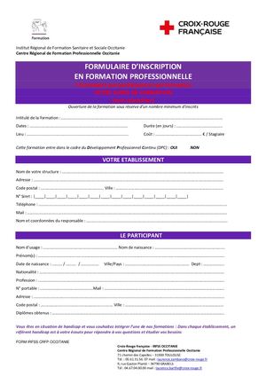 Formulaire Inscription 2024 Crfp Occitanie