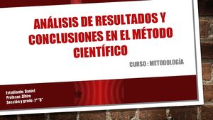 Análisis De Resultados Y Conclusiones En El Método