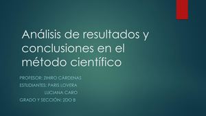 Análisis De Resultados Y Conclusiones En El Método